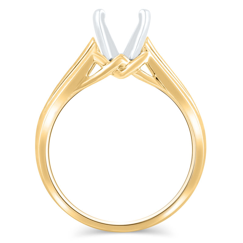 Wide-Shank Semi-Mount Engagement Ring in 14K Yellow Gold &#40;Setting Only&#41;