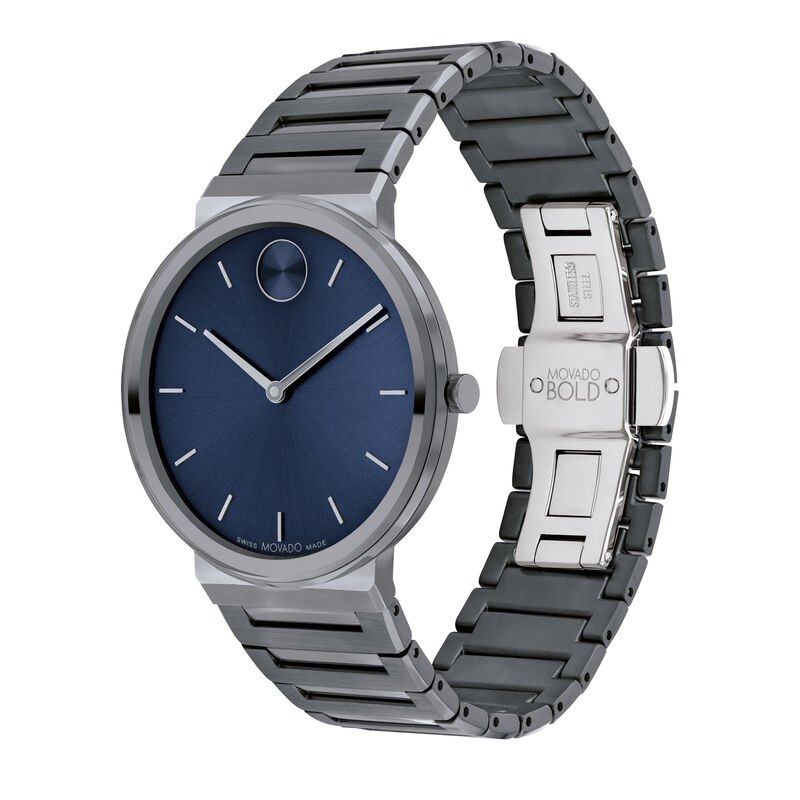 Men&rsquo;s Dress Watch in Military Grey Ion-Plated Stainless Steel