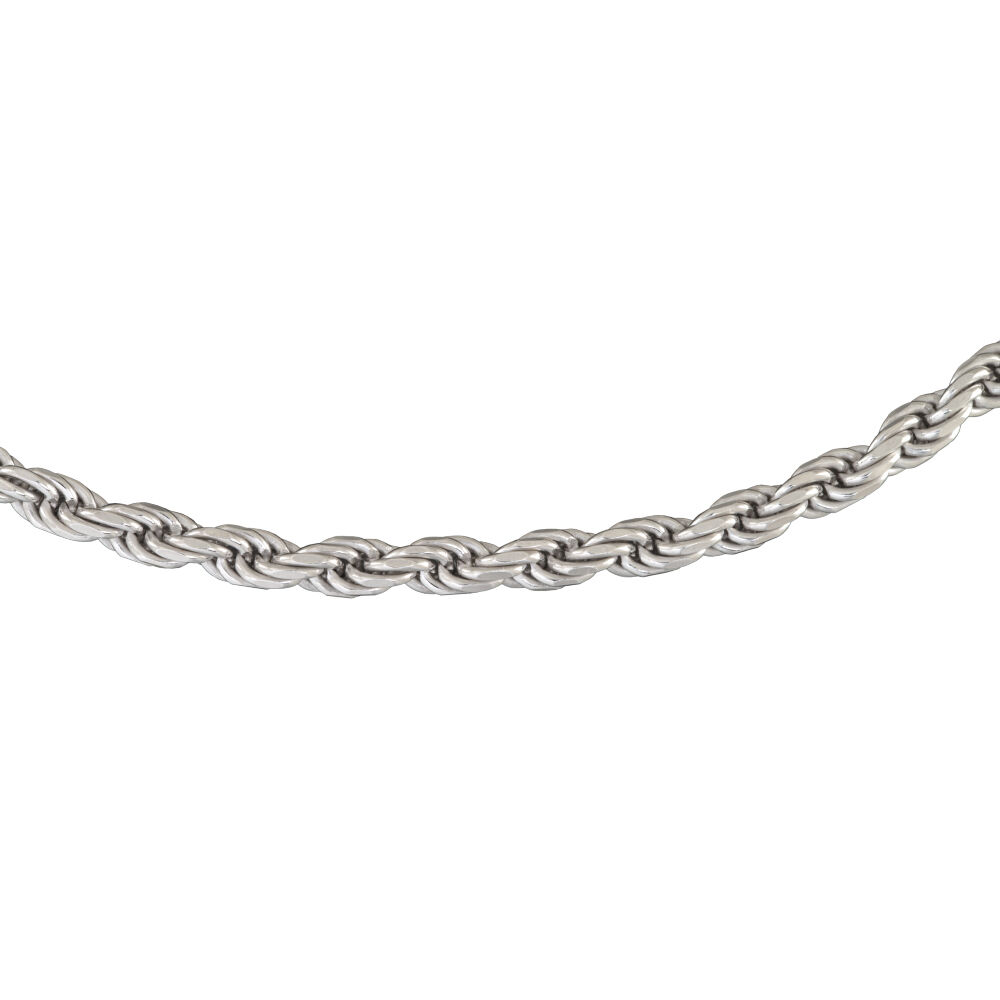 Men's 3.5mm Rope Chain Necklace in Solid Sterling Silver - 24