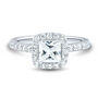 Lab Grown Diamond Princess-Cut Halo Engagement Ring in 14K White Gold &#40;1 1/2 ct. tw.&#41;