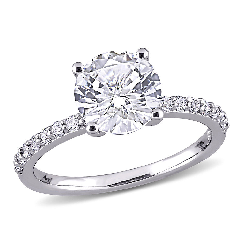 Lab white sapphire sale engagement rings