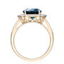 London Blue Topaz and and Diamond Ring in 10K Yellow Gold &#40;1/7 ct. tw.&#41;