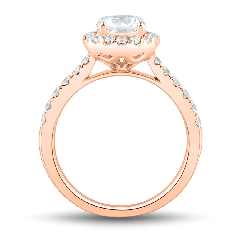 Lab Grown Diamond Round Halo Engagement Ring in 14K Gold &#40;1 1/2 ct. tw.&#41;