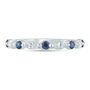 Diamond and Blue Sapphire Wedding Band in 14K White Gold &#40;1/4 ct. tw.&#41;