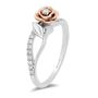 Belle Diamond Rose Promise Ring in Sterling Silver &amp; 10K Rose Gold &#40;1/5 ct. tw.&#41;