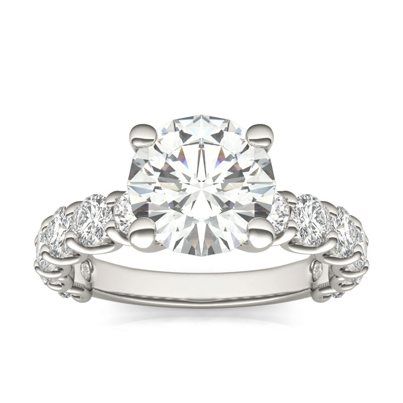 Lab created moissanite Engagement Ring in 14K White Gold