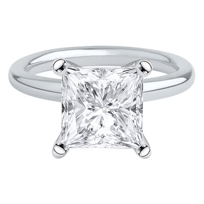Jewelry Masters : .76 Carat Solitaire Princess Cut Diamond Tension
