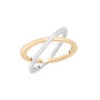 Two-Tone &#39;X&#39; Ring in Vermeil