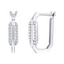 Diamond Geometric Paperclip Hoop Earrings in Sterling Silver &#40;1/6 ct. tw.&#41;