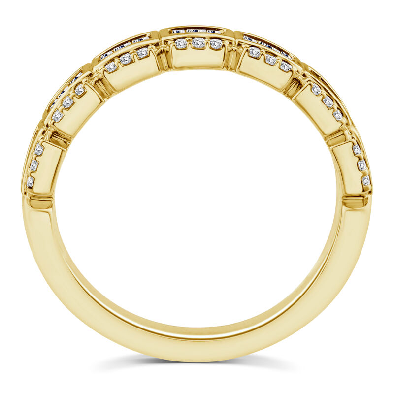 Baguette and Round Diamond Multi-Row Ring in 14K Yellow Gold &#40;1/2 ct. tw.&#41;