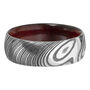Men&rsquo;s Wedding Band with Wood Sleeve in Damascus Steel, 8mm