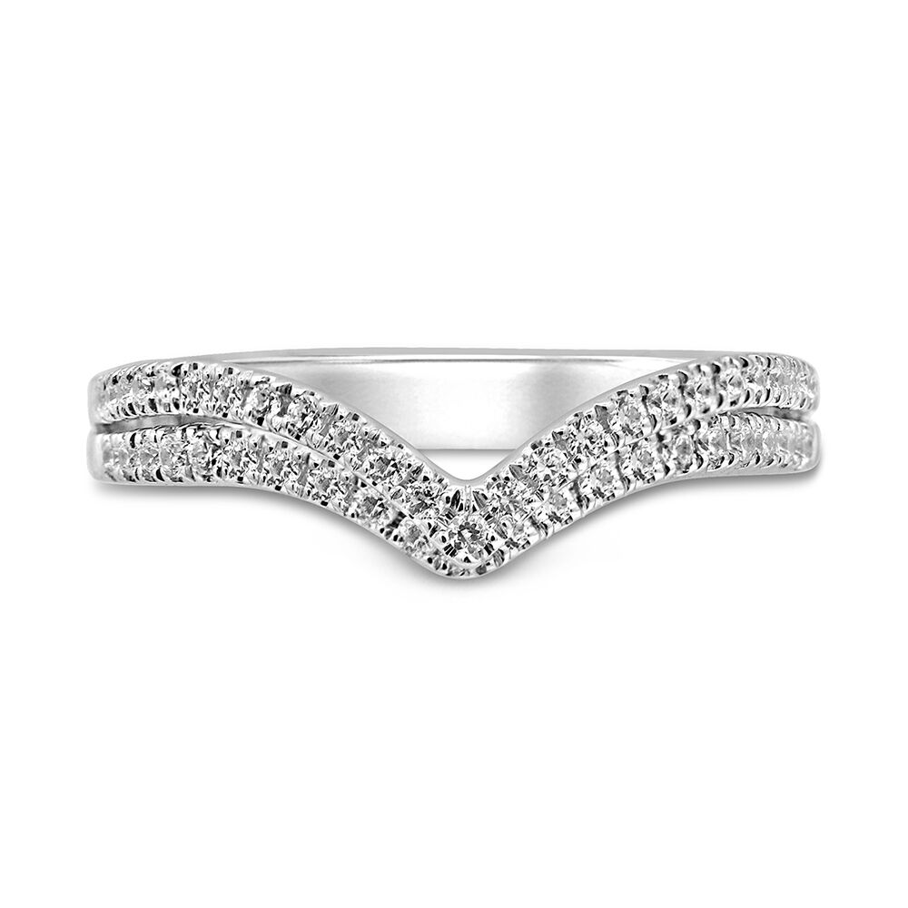 Chevron wedding deals band white gold