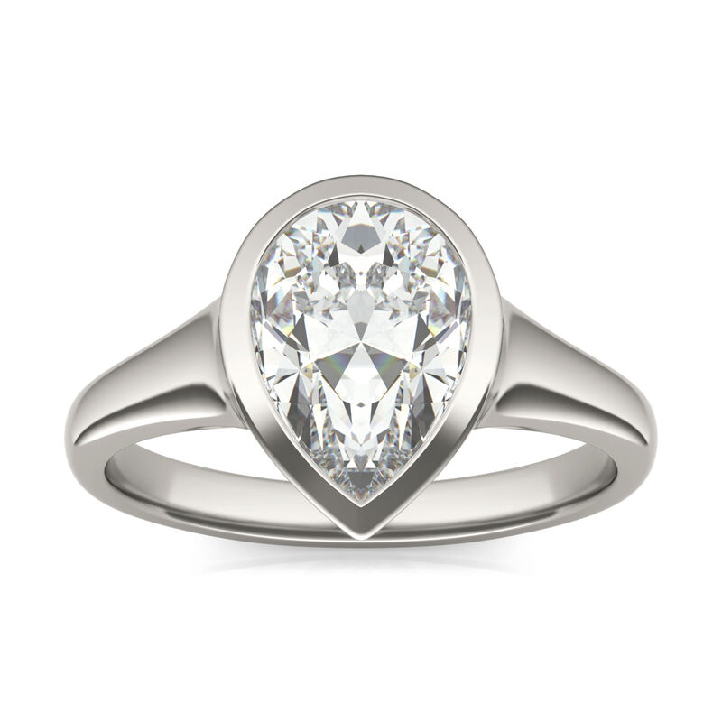 Lab-Created Moissanite Bezel-Set Engagement Ring in 14K White Gold &#40; 2 1/10 ct. dew&#41;