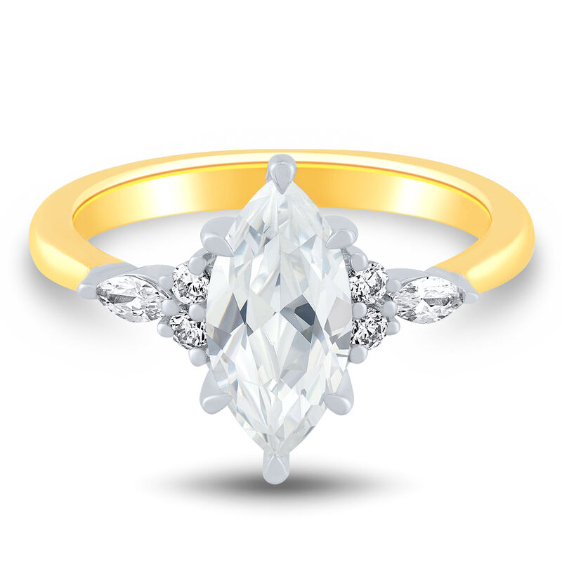 Lab Grown Diamond Marquise-Cut Engagement Ring in 14K Yellow and White Gold &#40;2 1/4 ct. tw.&#41;