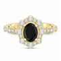 Black &amp; White Diamond Halo Engagement Ring in 14K Yellow Gold &#40;1 3/4 ct. tw.&#41;