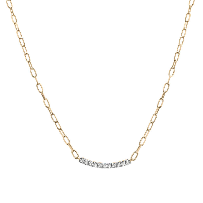 Diamond Curved Bar Necklace in Vermeil &#40;1/7 ct. tw.&#41;