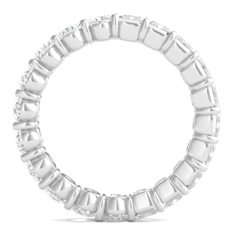 Oval and Emerald-Cut Diamond Eternity Band in 14K White Gold &#40;4 ct. tw.&#41;