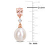 Pearl Earrings with Morganite and Diamond Accent in 10K Rose Gold