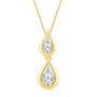 Lab Grown Vertical Two-Stone Tear Drop Pendant 14K Yellow Gold &#40;3/4 ct. tw.&#41;