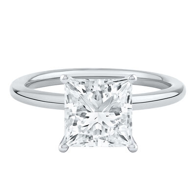 Lab Grown Diamond Princess-Cut Solitaire Engagement Ring