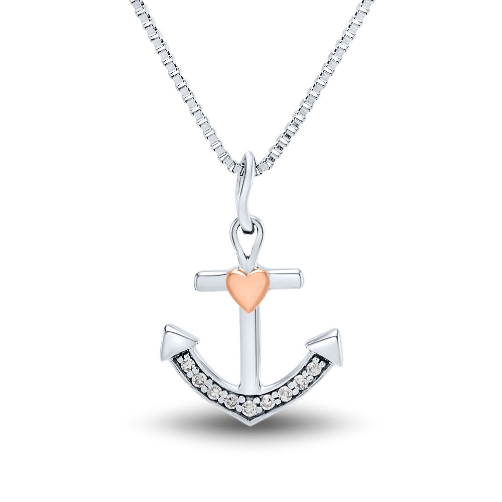 Anchor diamond deals pendant