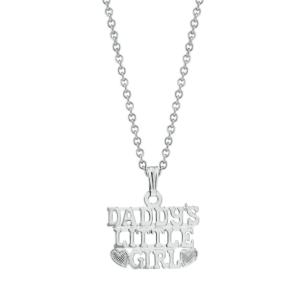 Daddy's Little Girl Heart Womens Pendant Necklace 14k White Gold Over 925 -  Walmart.com