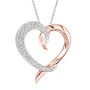 Pave Diamond Heart Pendant in 10K Rose &amp; White Gold &#40;1/5 ct. tw.&#41;