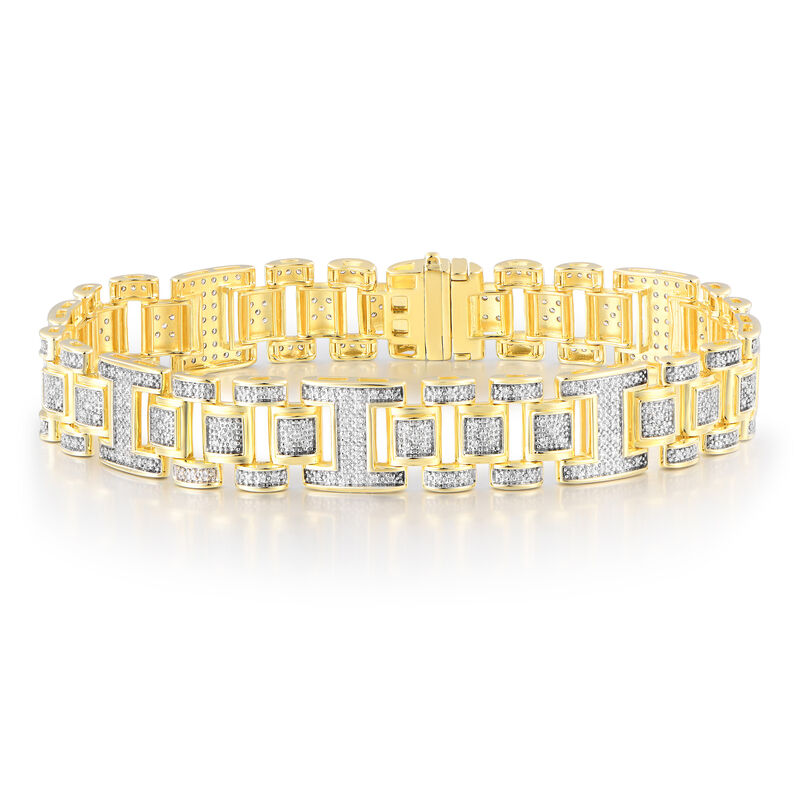 Men&rsquo;s Diamond Bracelet in 10K Yellow Gold &#40;1 1/2 ct. tw.&#41;