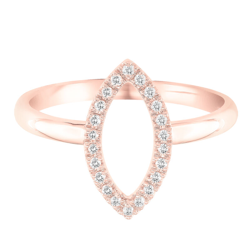 Marquise-Shaped Ring with Diamonds in 10K Rose Gold &#40;1/10 ct. tw.&#41;