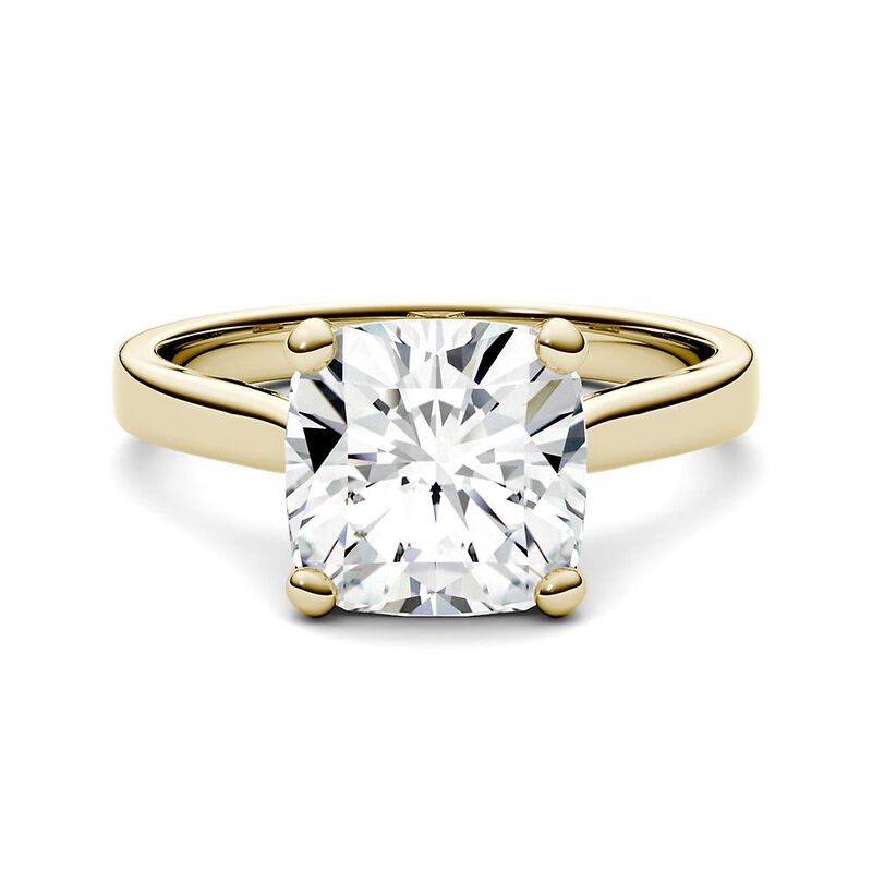 1 Carat Cushion Moissanite Diamond Ring Set Gold Vintage Halo Ring Platinum / 5.5