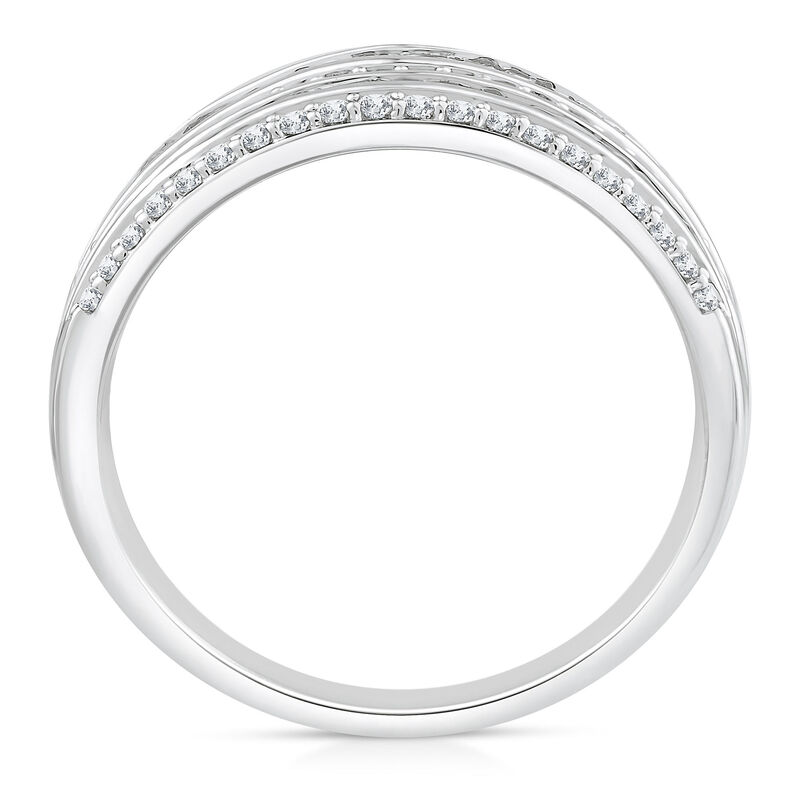 Round and Baguette Multi-Row Diamond Band in 14K White Gold &#40;3 ct. tw.&#41;