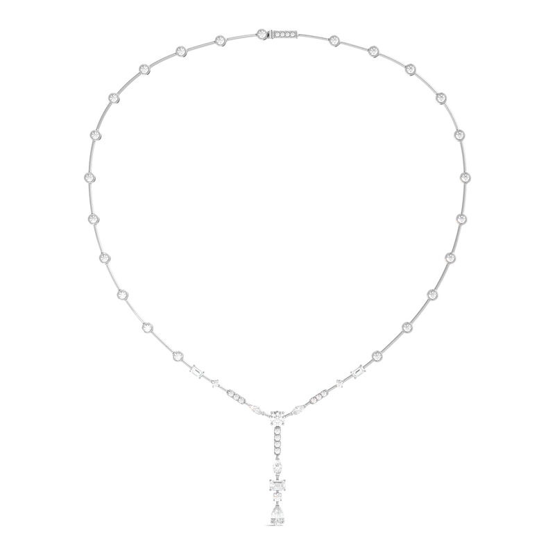 Diamond Lariat Necklace in 18K White Gold, 16&rdquo; &#40;6 3/4 ct. tw.&#41;