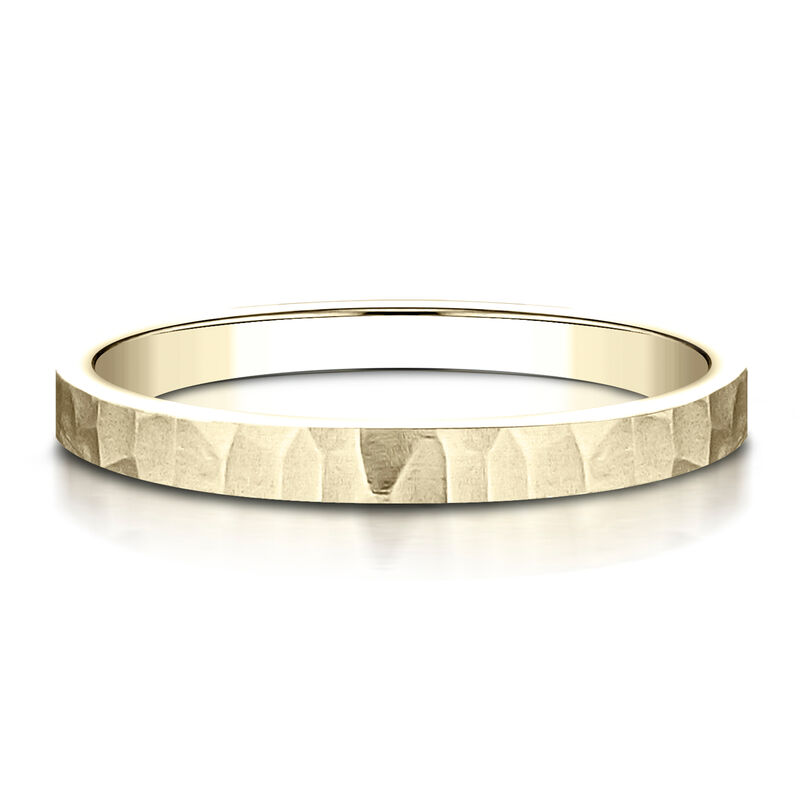 Hammered Band in 14K Gold, 2MM