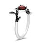 Evil Queen Enchanted Forest Garnet &amp; Black Diamond Ring in Sterling Silver