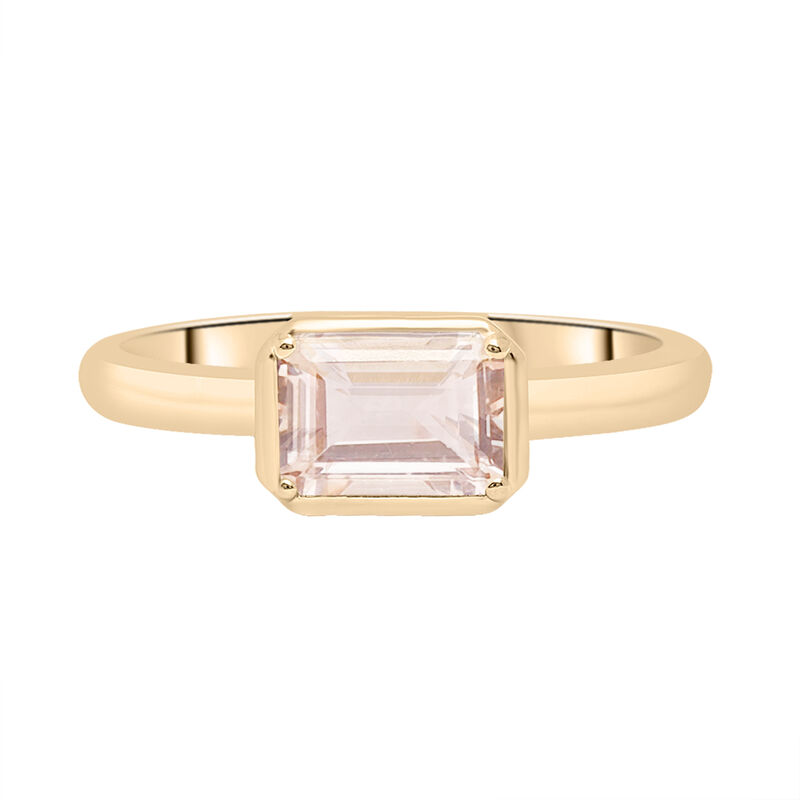 Morganite Emerald-Cut Cocktail Ring in Vermeil