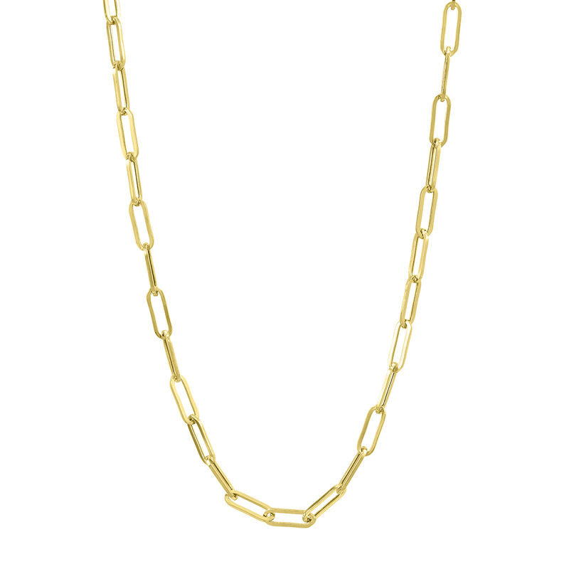 Long Paperclip Chain w/Open Close Diamond Link 18