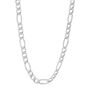 Hollow Figaro Chain in 14K White Gold, 7MM, 22&quot;