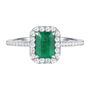 Emerald and Diamond Ring in 10K White Gold &#40;1/3 ct. tw.&#41;