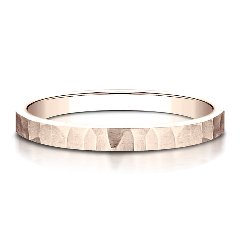 Hammered Band in 14K Gold, 2MM