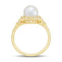 Freshwater Cultured Pearl and Diamond Ring in 10K Yellow Gold &#40;1/5 ct. tw.&#41;