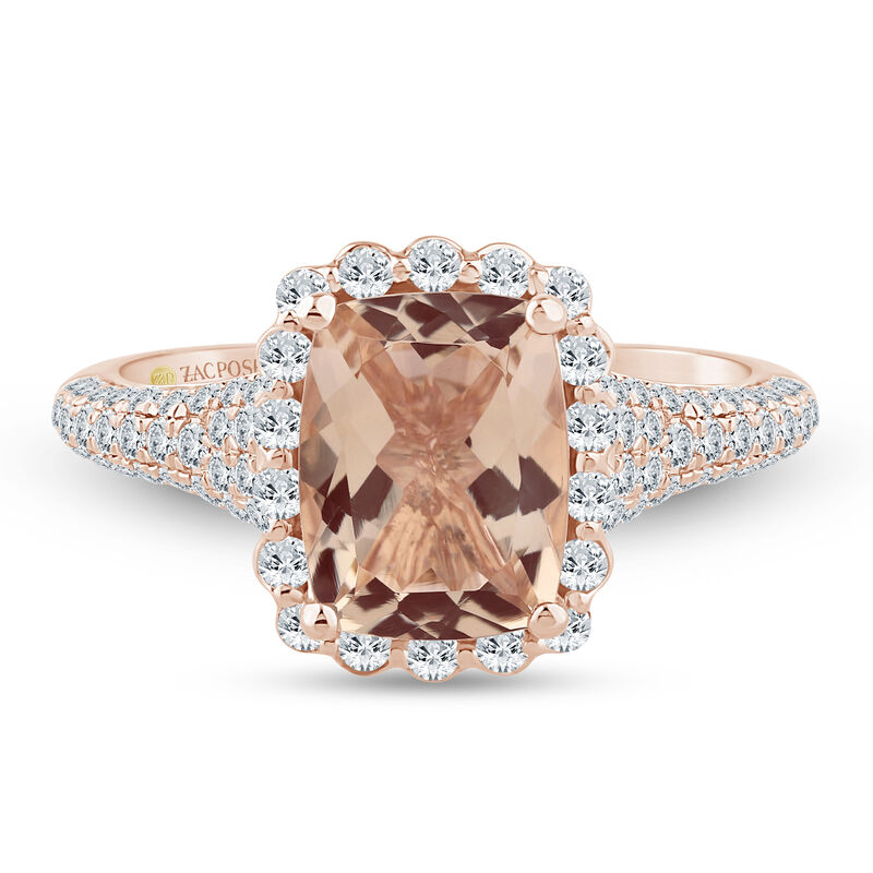 Juliet Morganite and Diamond Engagement Ring in 14K Rose Gold &#40;5/8 ct. tw.&#41;