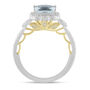 Aquamarine and Diamond Engagement Ring in 14K Gold
