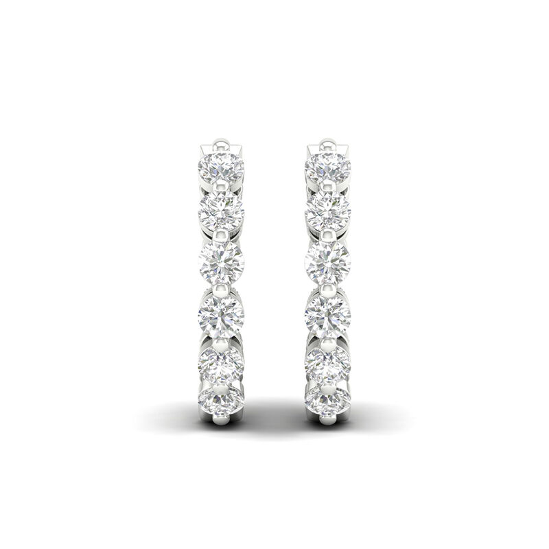 Lab Grown Diamond Inside-Out Hoop Earrings in 14K White Gold &#40;1 ct. tw.&#41;