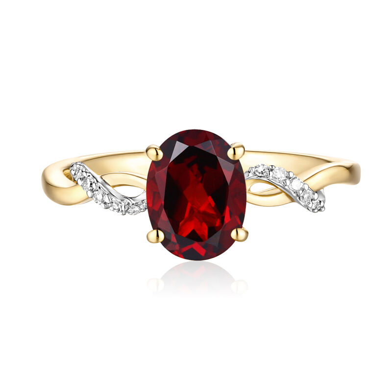 Gemstone and Diamond Ring in 10K Gold