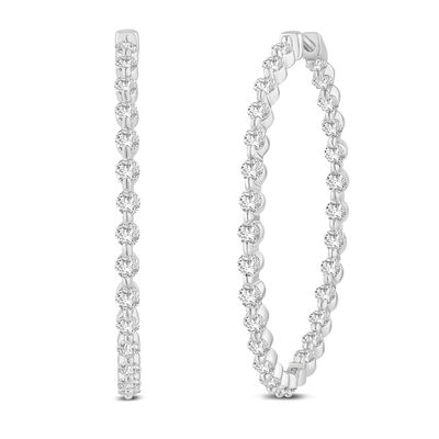 Lab Grown Diamond Hoop Earrings in 14K White Gold (2 ct. tw.)