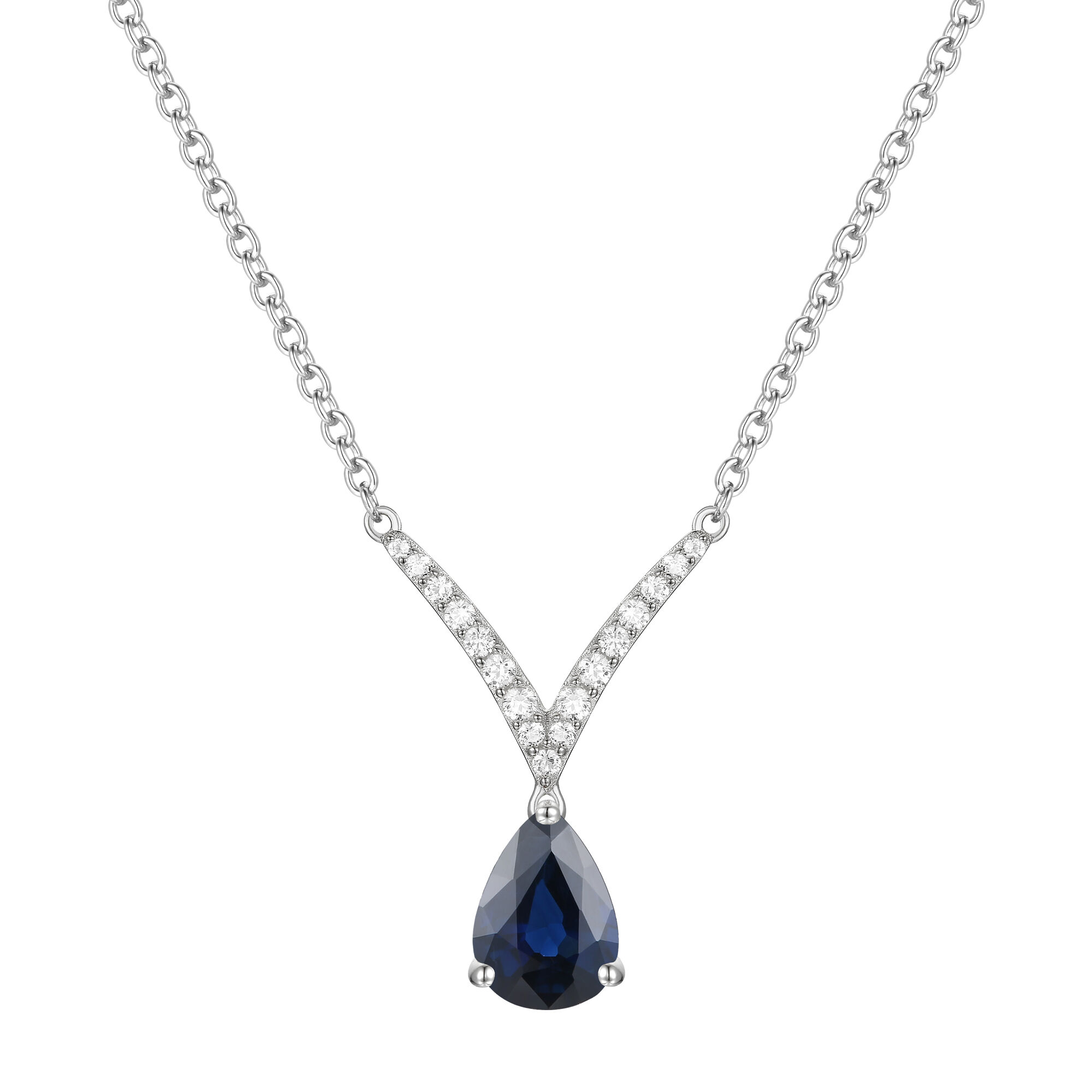 Blue sapphire sale diamond necklace