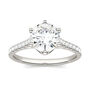 Round moissanite Ring with Pav&eacute; Band in 14K White Gold &#40;1 3/4 ct. dew&#41;