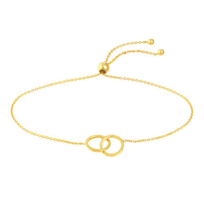 Linked Circle Bolo Bracelet in 14K Yellow Gold