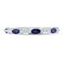 Blue Sapphire and Diamond Wedding Band in 14K White Gold &#40;1/4 ct. tw.&#41;