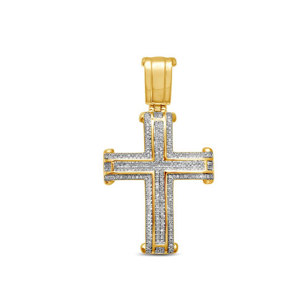 Sapphire & Diamond Cross Pendant in 10K White Gold | Helzberg Diamonds